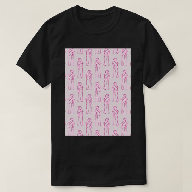 Hypatia Pink Hintergrund T-Shirt (Design vorne)