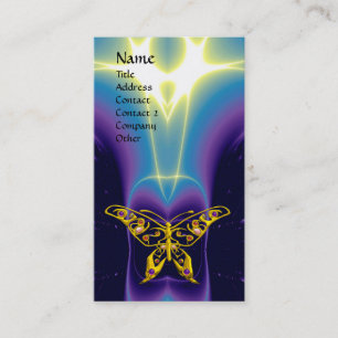 HYPER BUTTERFLY / LEICHTE WELLEN, Aqua Blue, Lila Visitenkarte
