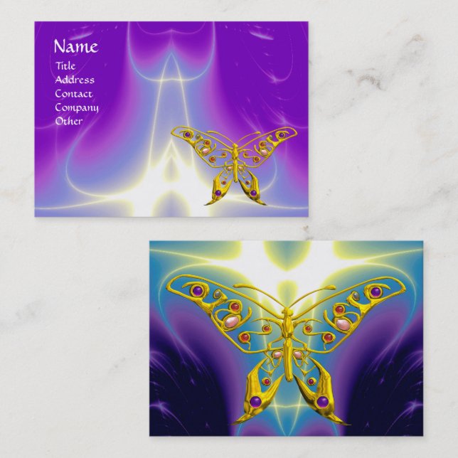 HYPER BUTTERFLY LIGHT WAVES, Pink,Lila,Violett Visitenkarte (Vorne/Hinten)