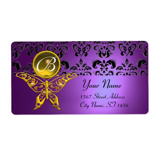 HYPER BUTTERFLY MONOGRAM lila Damastopaz (Vorne)