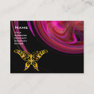 HYPER BUTTERFLY- Rosa violett, schwarz gelb Visitenkarte