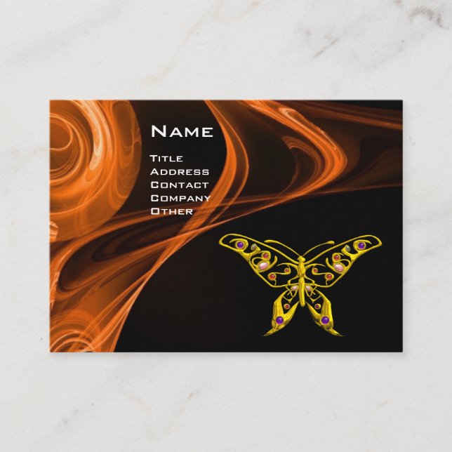 HYPER BUTTERFLY - rot-orange-schwarz-gelb Visitenkarte (Vorderseite)