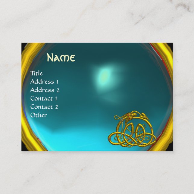 HYPER DRAGON, AQUAMARINE, hell blau Visitenkarte (Vorderseite)