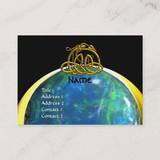 HYPER DRAGON, opellgelb, schwarz, blau Visitenkarte (Vorderseite)