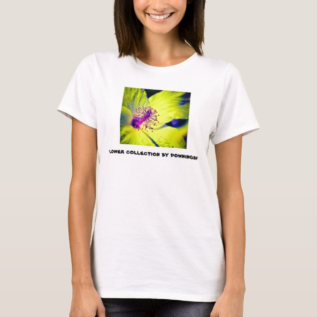 Hyper gelber Hibiskus T-Shirt (Vorderseite)