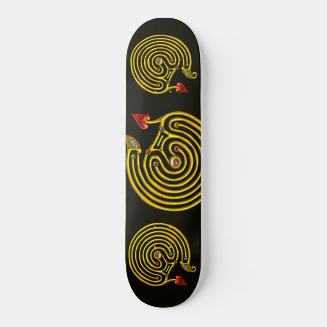 HYPER LABYRINTH, schwarz Skateboard (Vorderseite)