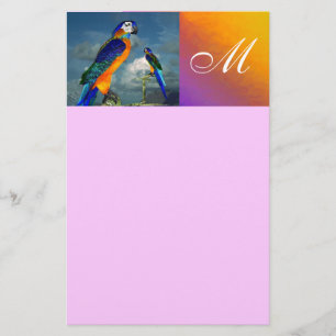 HYPER PARROS / BLUE ARA MONOGRAM, rosa Briefpapier
