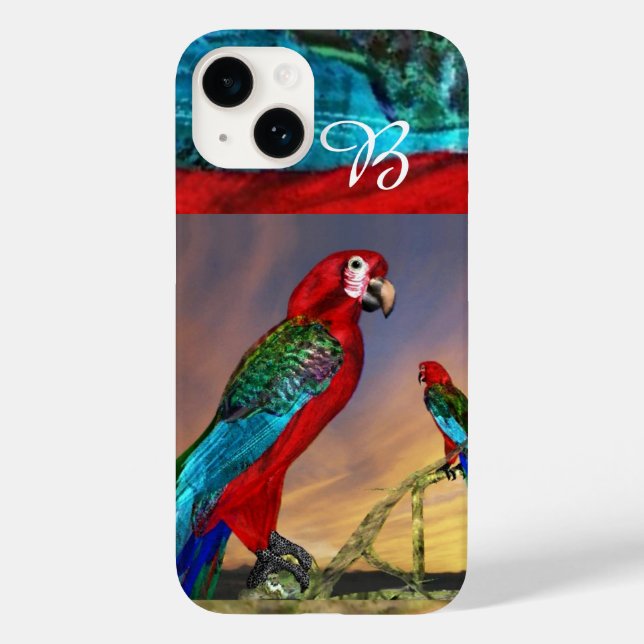HYPER PARROS / ROTES ARA-MONOGRAM Case-Mate iPhone HÜLLE (Rückseite)