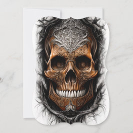 Hyper Realistic Fantasy Skull in Flames Mitteilungskarte