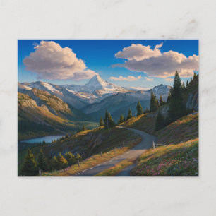 Hyper-Realistische Berglandschaft Ölgemälde Postkarte