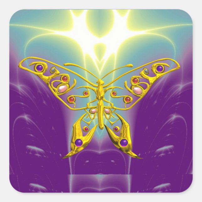 HYPER SCHMETTERLING QUADRATISCHER AUFKLEBER (Vorderseite)
