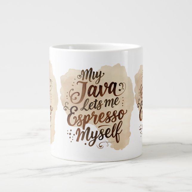 Hyper-Specific Coffee Pun Mug Jumbo-Tasse (Vorderseite)
