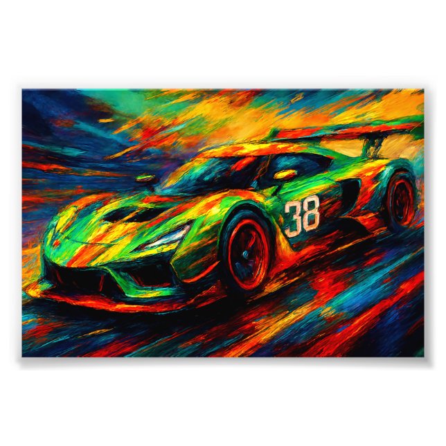 hyper-stilisiertes Rennwagen Fotodruck (Vorne)