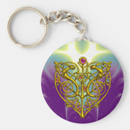 HYPER VALENTIN/GOLD-ZELLTIKKEIN HERZ IN LILA SCHLÜSSELANHÄNGER