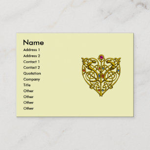 HYPER VALENTINE, GOLD CELTIC HERZ Creme Black Visitenkarte