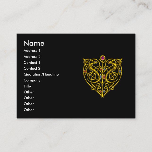 HYPER VALENTINE, GOLD CELTIC KNOW HERZ JEWEL Black Visitenkarte (Vorderseite)