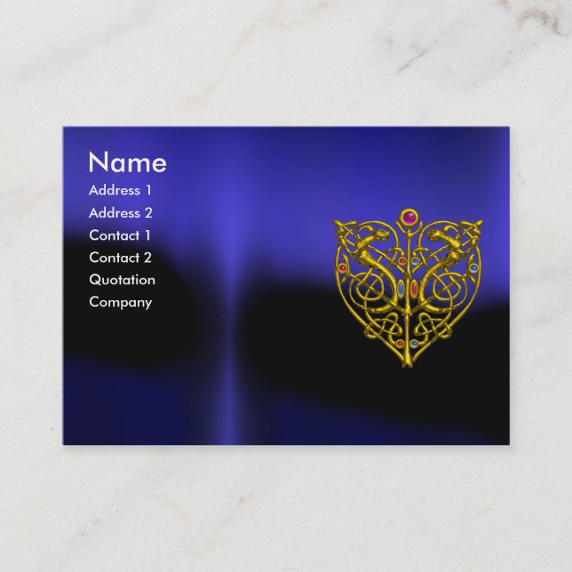 HYPER VALENTINE, GOLD CELTIC KNOW HERZ JEWEL Blue Visitenkarte (Vorderseite)