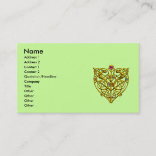HYPER VALENTINE, GOLD CELTIC KNOW HERZ JEWEL Green Visitenkarte
