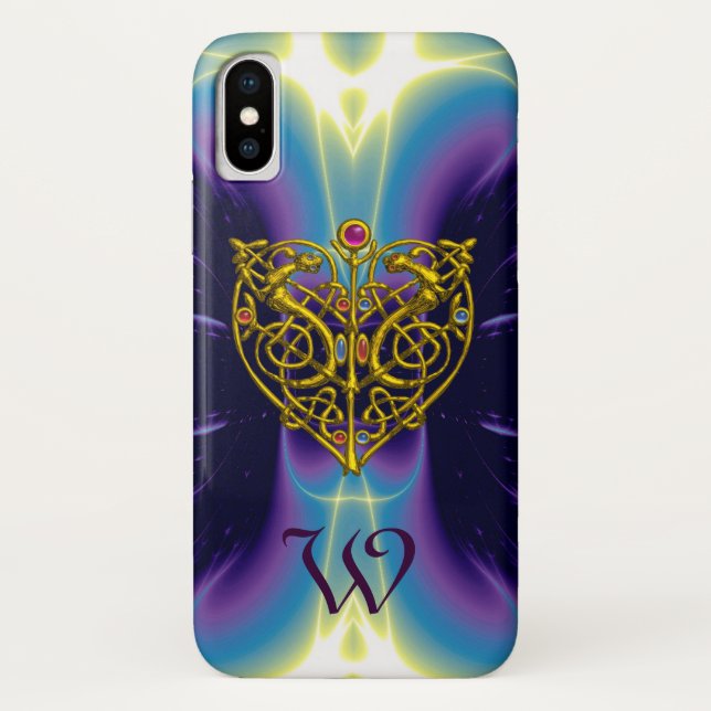 HYPER VALENTINE MONOGRAMM Pink Fuchsia Lila Case-Mate iPhone Hülle (Rückseite)