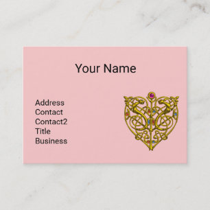 HYPER VALENTINE, PINK GOLD CELTIC KNOW HERZ JEWEL VISITENKARTE