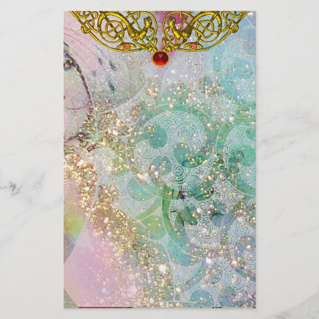 HYPER VALENTINE / RUBY GOLD CELTIC HERZ, blau Briefpapier (Vorderseite)