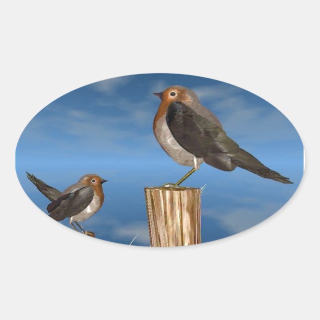 HYPER VRREN / ROBIN ROT BREAST OVALER AUFKLEBER (Vorderseite)
