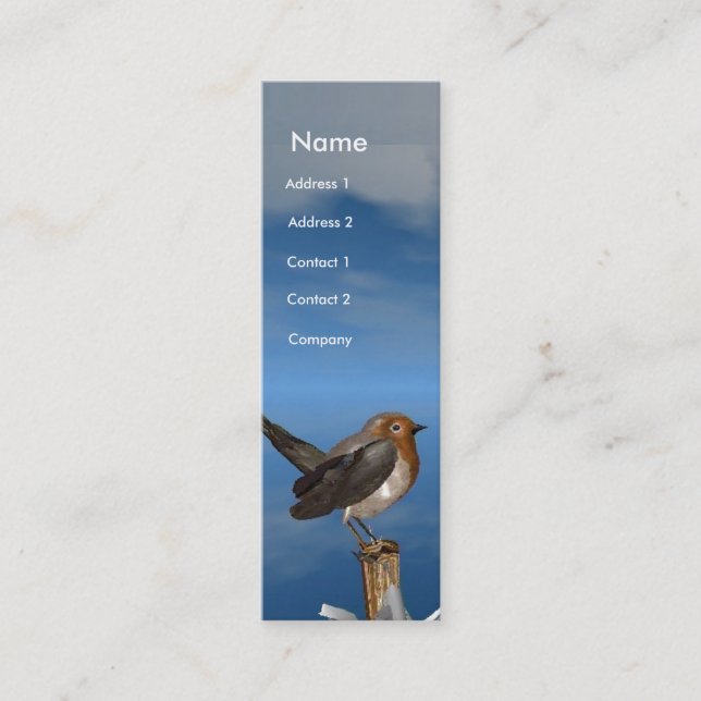 HYPER VRREN / ROBIN ROTES BRAST-MONOGRAM MINI VISITENKARTE (Vorderseite)