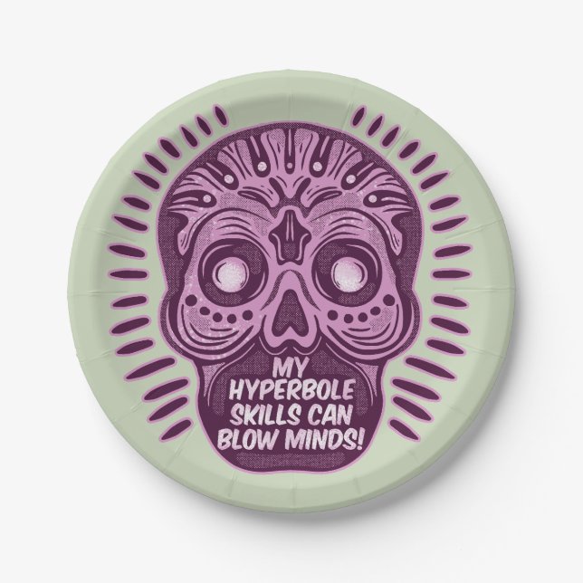 Hyperbole Funny ENGLISH SPRACHE Pappteller (Vorderseite)