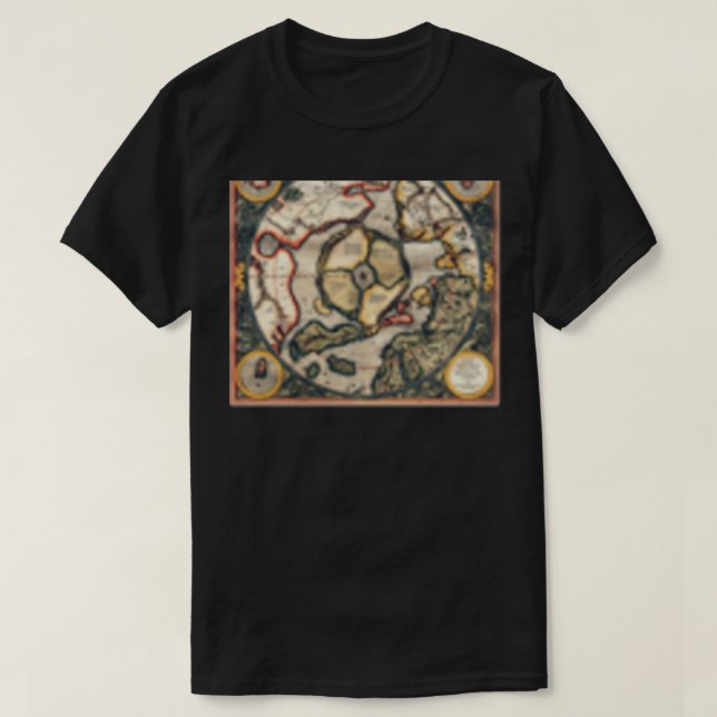 Hyperborea Flat Earth Azimuthal Äquidistant Projec T-Shirt (Design vorne)