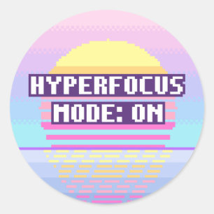 Hyperfokus-Modus: Ein Neurodivergenter Pixel-Aufkl Runder Aufkleber