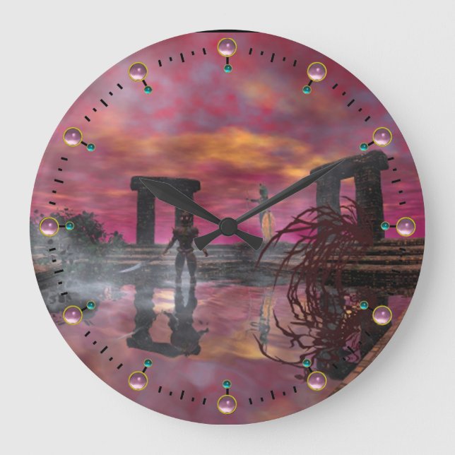 HYPERION TEMPLE OF WATER Science Fiction,Sci-Fi Große Wanduhr (Vorderseite)