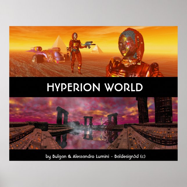 HYPERION WELT SCIENCE FICTION Sci-Fi Poster (Vorne)