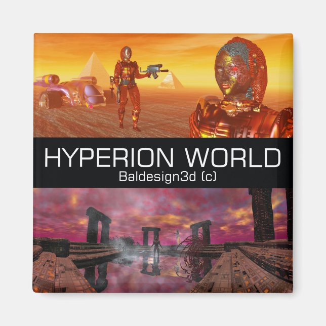 HYPERION WORLD SCIENCE FICTION Scifi Magnet (Vorne)