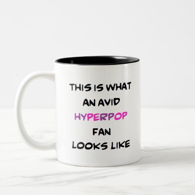 Hyperpop-Fan, avid Zweifarbige Tasse (Links)