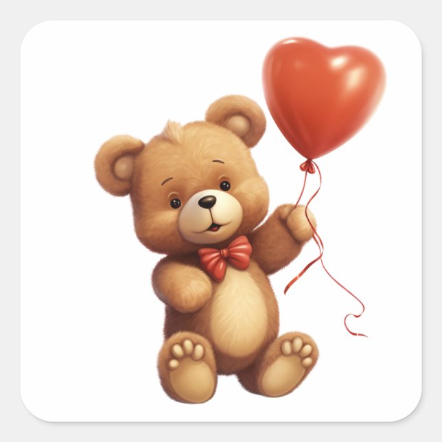 hyperrealistischer Teddybär Quadratischer Aufkleber (Vorderseite)
