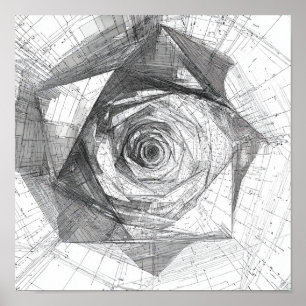 Hyperspace-Reise-Kunst: Ikosaeder  Poster