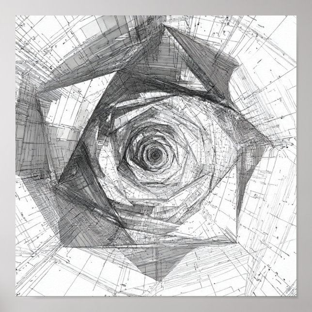 Hyperspace-Reise-Kunst: Ikosaeder  Poster (Vorne)