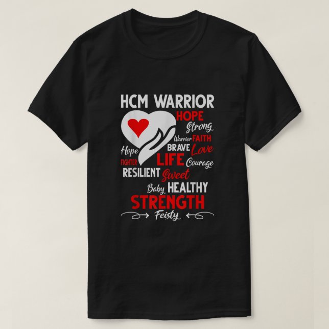 Hypertrophe Kardiomyopathie Sensibilisierung HCM T-Shirt (Design vorne)