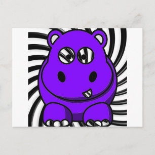 Hypno Hippo Lila Postkarte