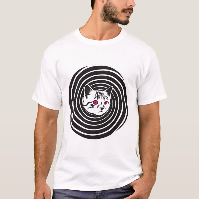 Hypno-Katze T-Shirt (Vorderseite)
