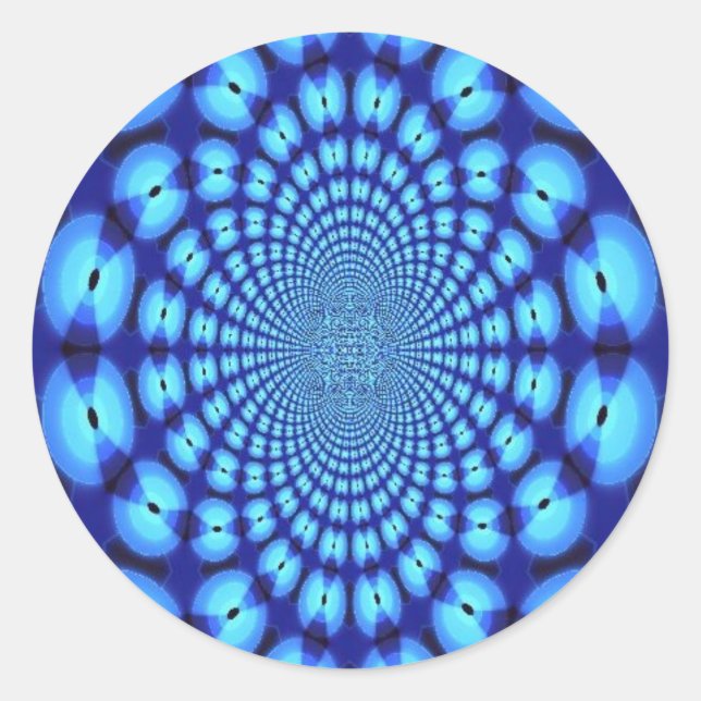 Hypnose Blue Illusion Runder Aufkleber (Vorderseite)