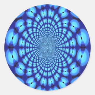 Hypnose Blue Illusion Runder Aufkleber