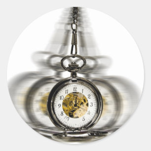 Hypnose-spinnende Uhr Runder Aufkleber