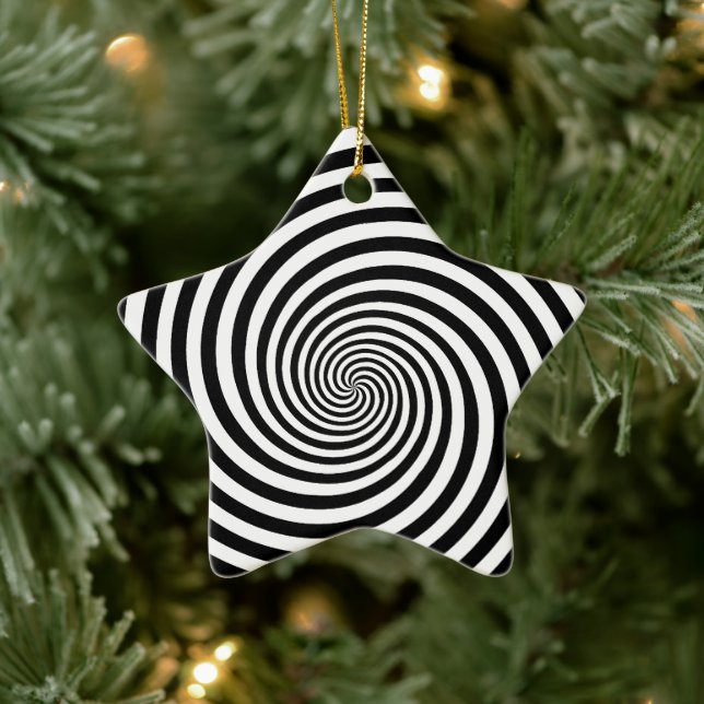 Hypnose-Spiral-Stern-Form Keramik Ornament (Baum)