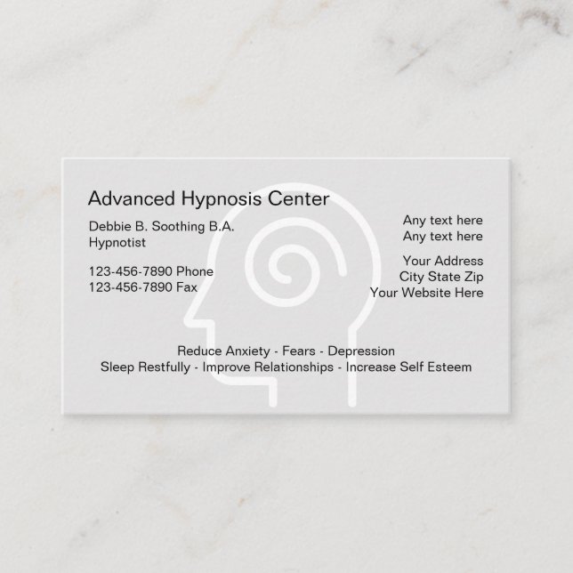 Hypnose-Thema-Kopf-Grafik-Visitenkarten Visitenkarte (Vorderseite)