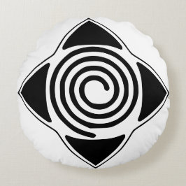 Hypnose Überall Logo Spiralsymbolpilze Rundes Kissen