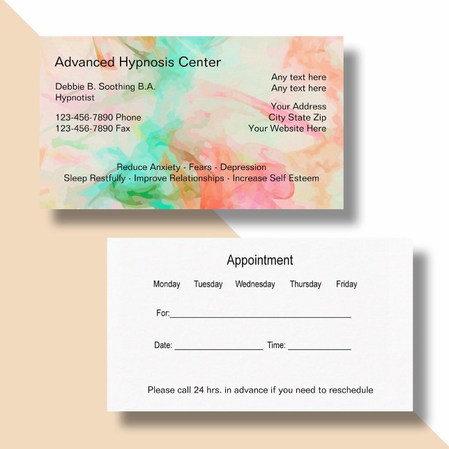 Hypnosis Mental Health Termin Business Cards Visitenkarte (Von Creator hochgeladen)
