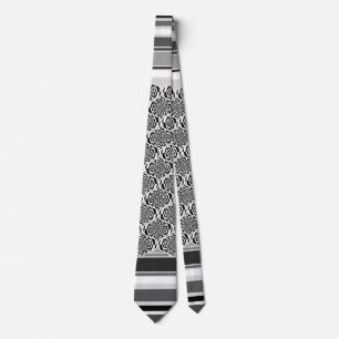 Hypnosis Stripes Muster Schwarz/Weiß + Ihre Idee Krawatte