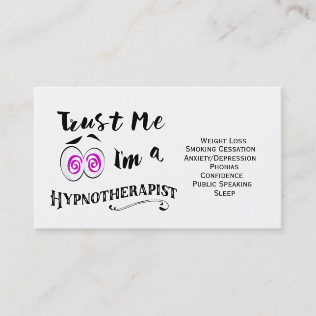 Hypnotherapist de carte de visite de hypnothérapie (Devant)