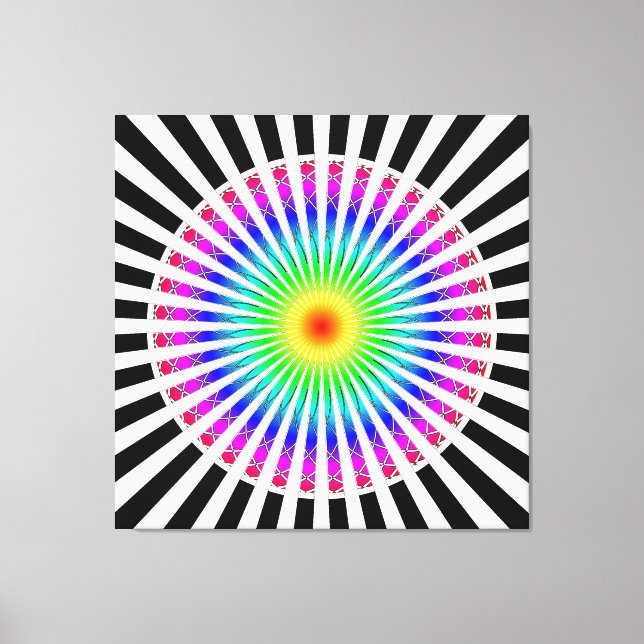 Hypnotic Blume Stretched Canvas Print Leinwanddruck (Vorderseite)